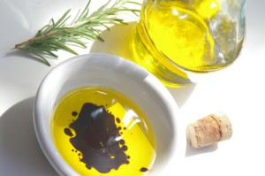 Olive oil with balsamic vinegar and rosemary
